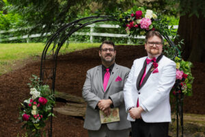 The groom waiting for the bride.